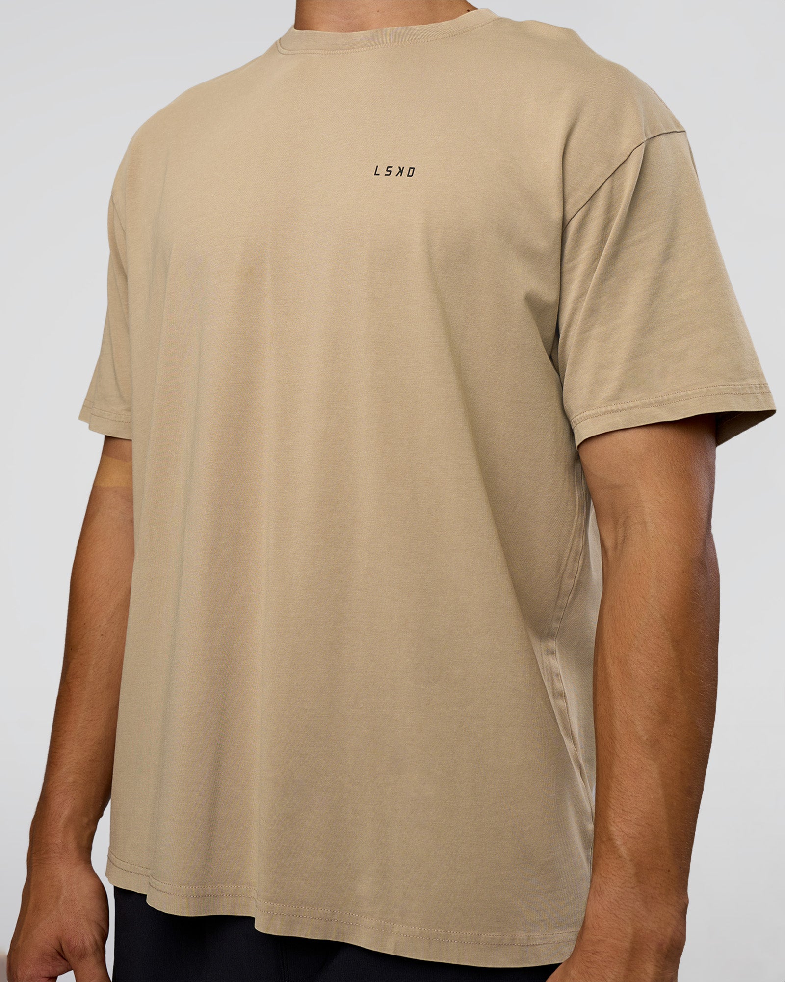 We Love This FLXCotton Oversized Tee - Greige Washed-Black | LSKD