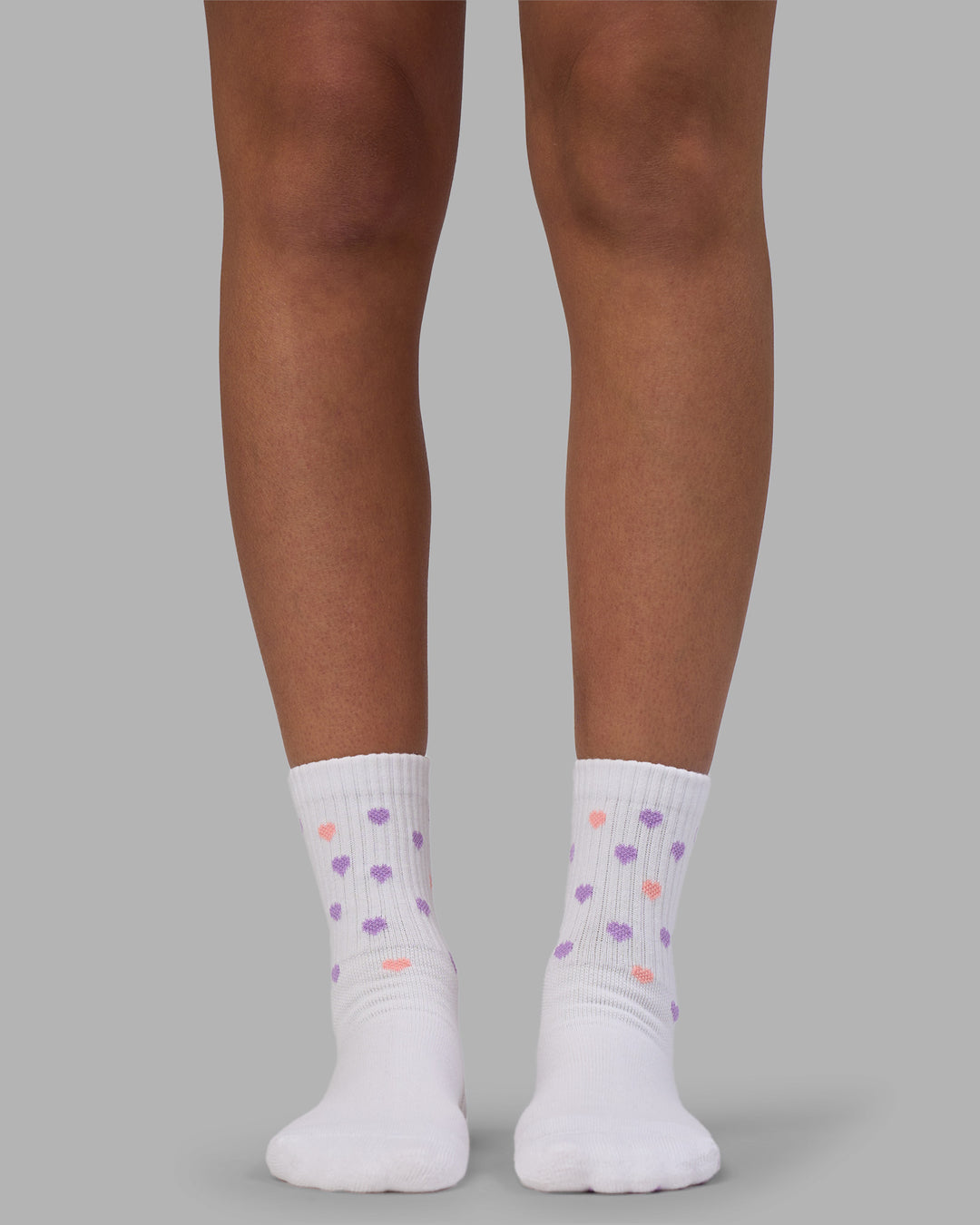 Love Strides Pilates Grip Socks - White-Pale Lilac