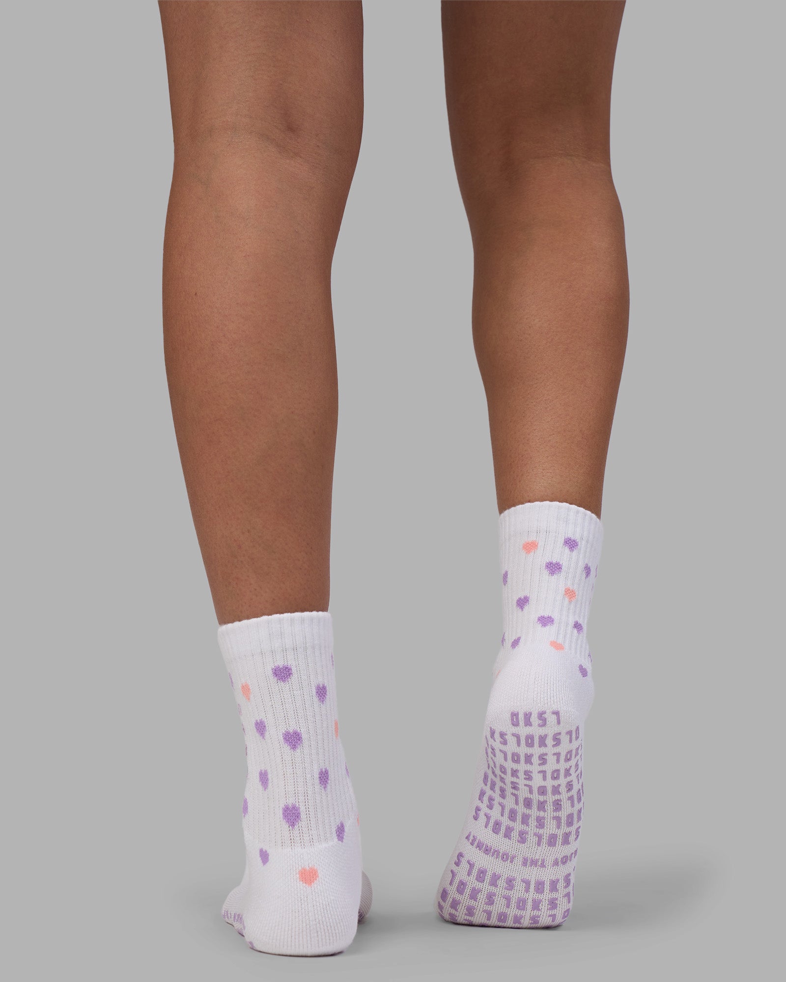 Love Strides Pilates Grip Socks - White-Pale Lilac