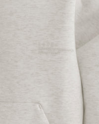 Man wearing AfterDark ZeroCrease Oversized Hoodie - Silver Marl | Model:Malebo |Size:M
