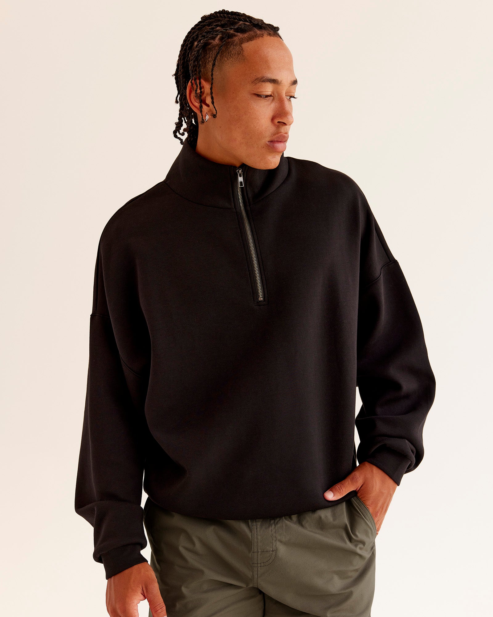 AfterDark ZeroCrease Quarter Zip - Black | LSKD