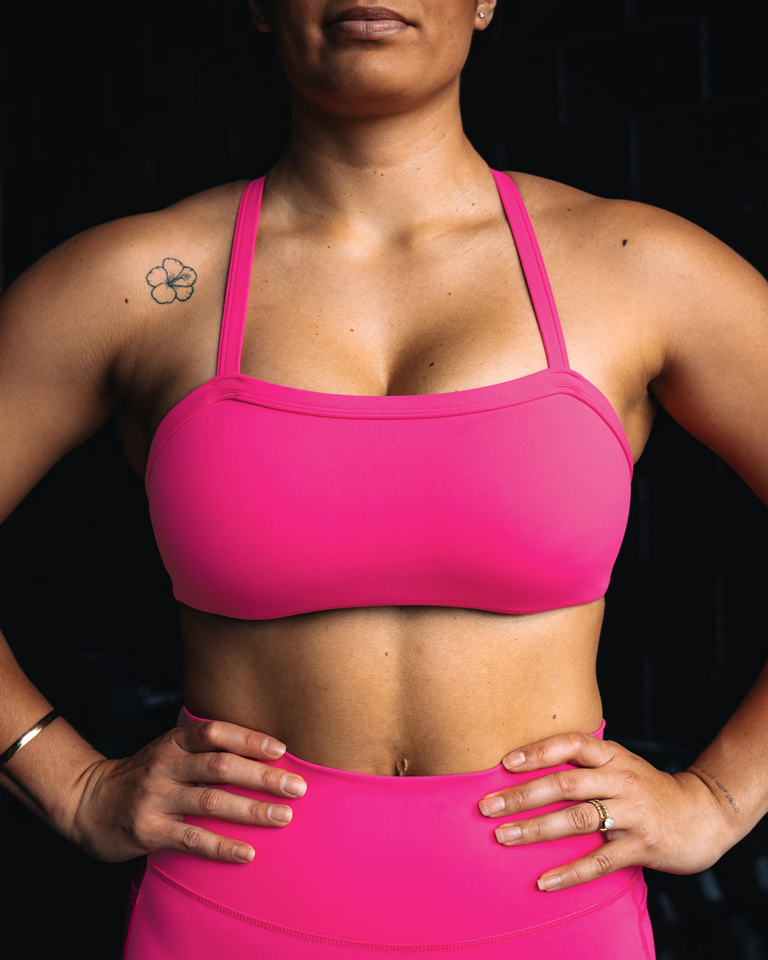Woman wearing Inspired Sports Bra - Ultra Pink | Model:Tiare | Size:M