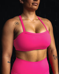 Woman wearing Inspired Sports Bra - Ultra Pink | Model:Tiare | Size:M