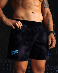 Man wearing Lift 6" Short - Black Washed-Blue | Model:Moses | Size:M