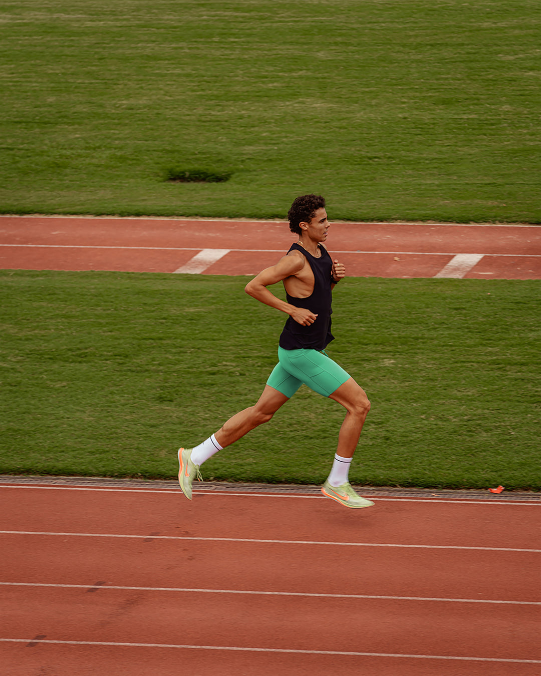 Man wearing Race Day Short Tight 8&quot; - Mystic Green | Model:Jaxon | Size:M