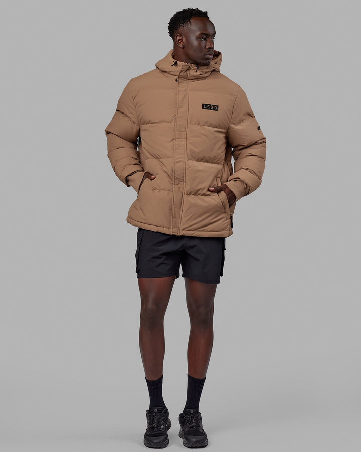 Man wearing Roasted Puffer Jacket 23 - Raw Umber