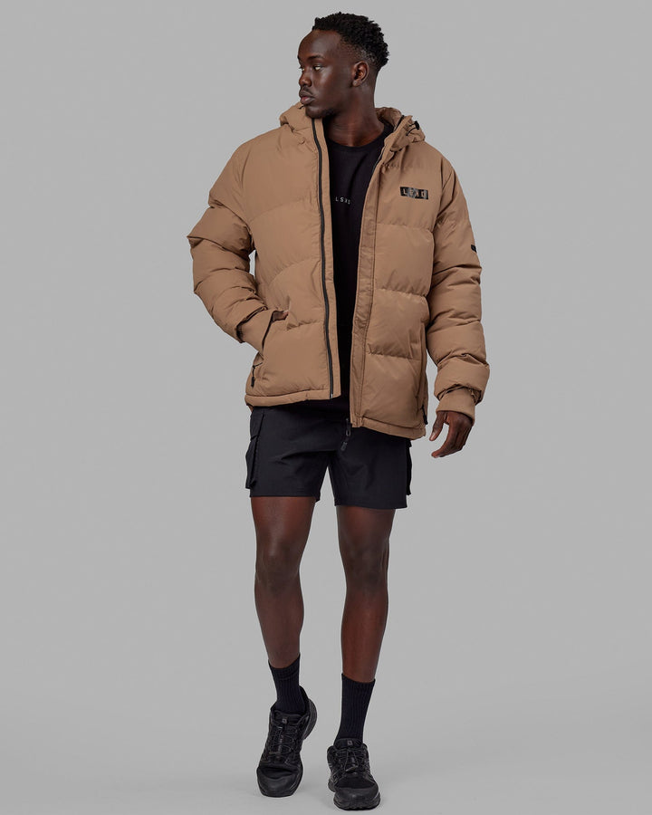 Man wearing Roasted Puffer Jacket 23 - Raw Umber