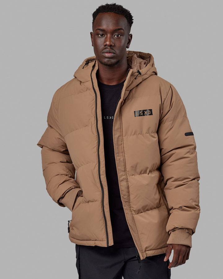 Man wearing Roasted Puffer Jacket 23 - Raw Umber