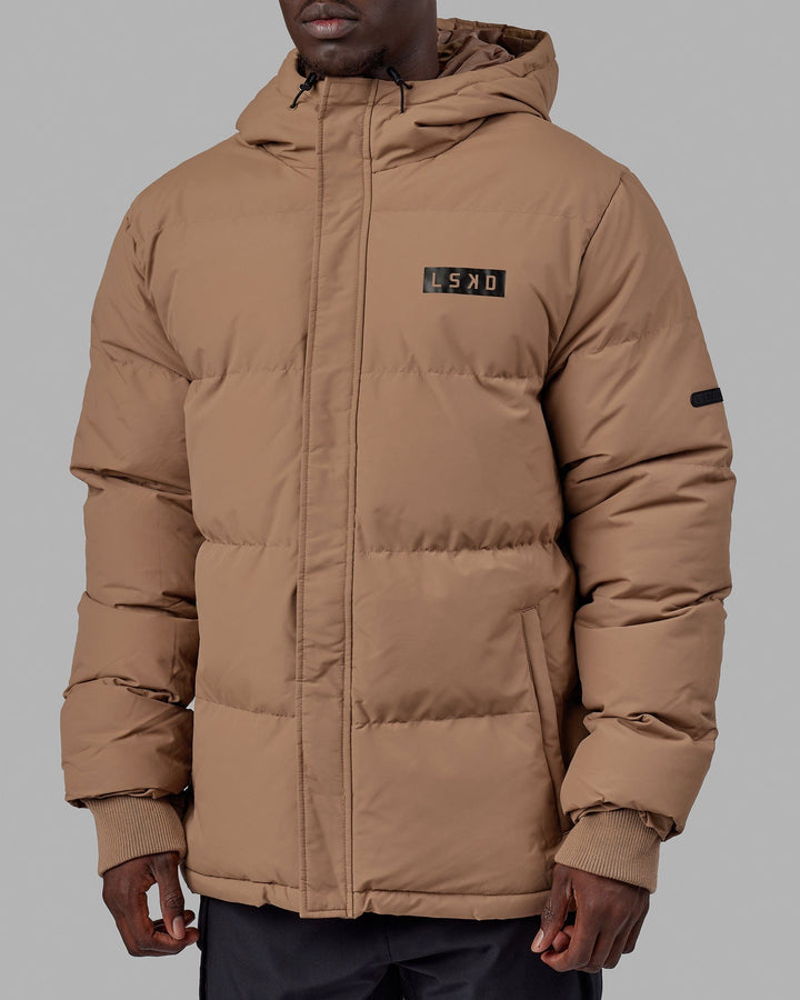 Man wearing Roasted Puffer Jacket 23 - Raw Umber