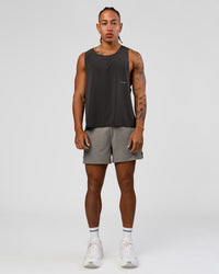 Man wearing Pace 5" Lined Ripstop Short - Storm Front | Model:Malebo | Size:M