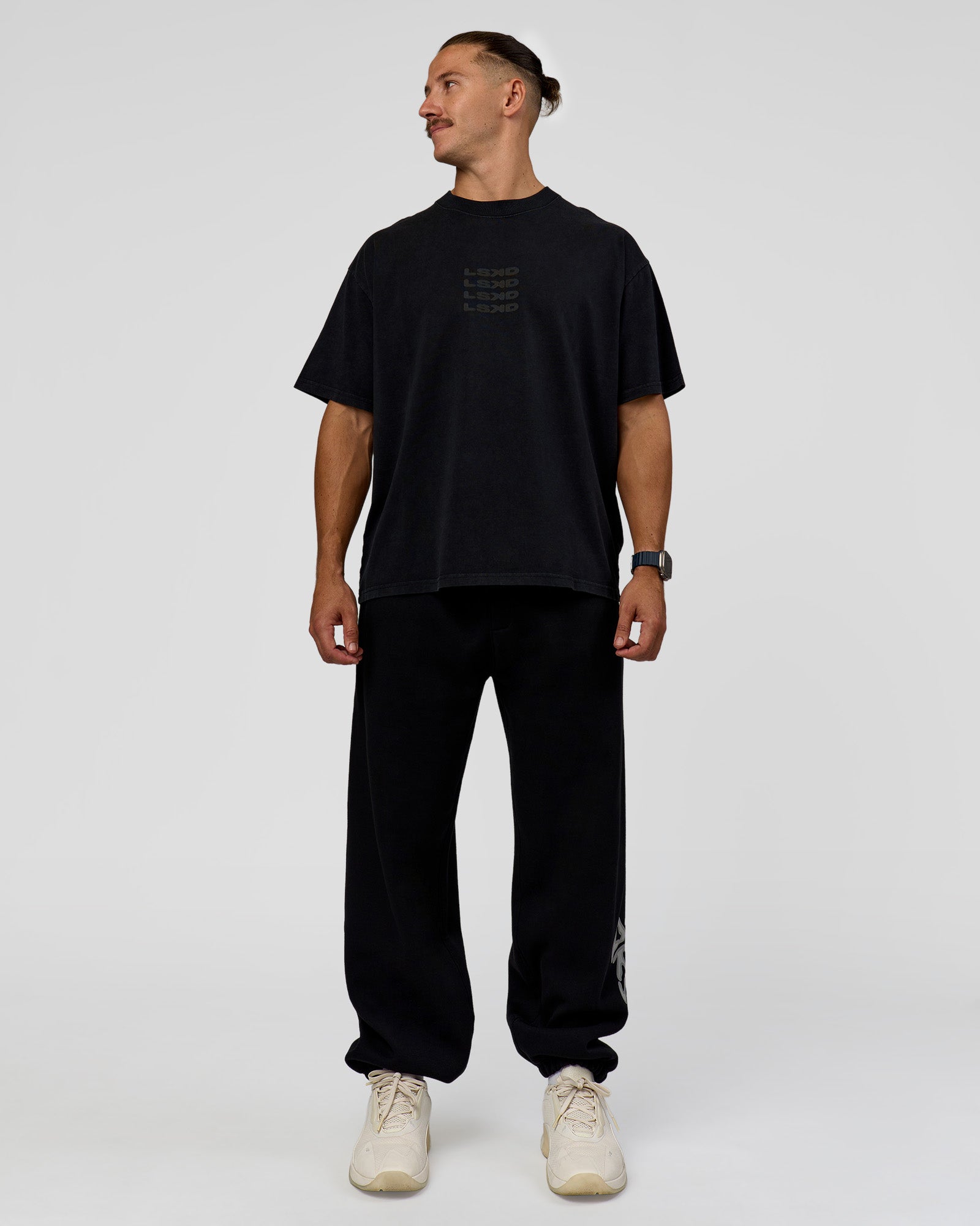 Static Grit Baggy Track Pant - Black-Alloy | LSKD
