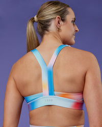 Woman wearing Advance Sports Bra - Rainbow Shade | Model:Mon | Size:M
