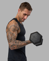 Man wearing AeroFLX+ Seamless Tank - Black Marl | Model:Tommy | Size:M