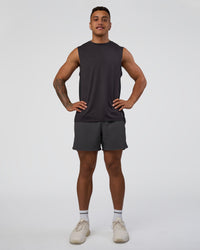 Man wearing AirTrack Muscle Tank - Black | Model:Daarian | Size:M
