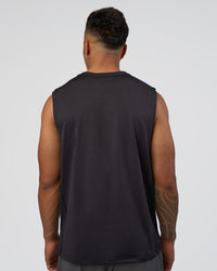 Man wearing AirTrack Muscle Tank - Black | Model:Daarian | Size:M