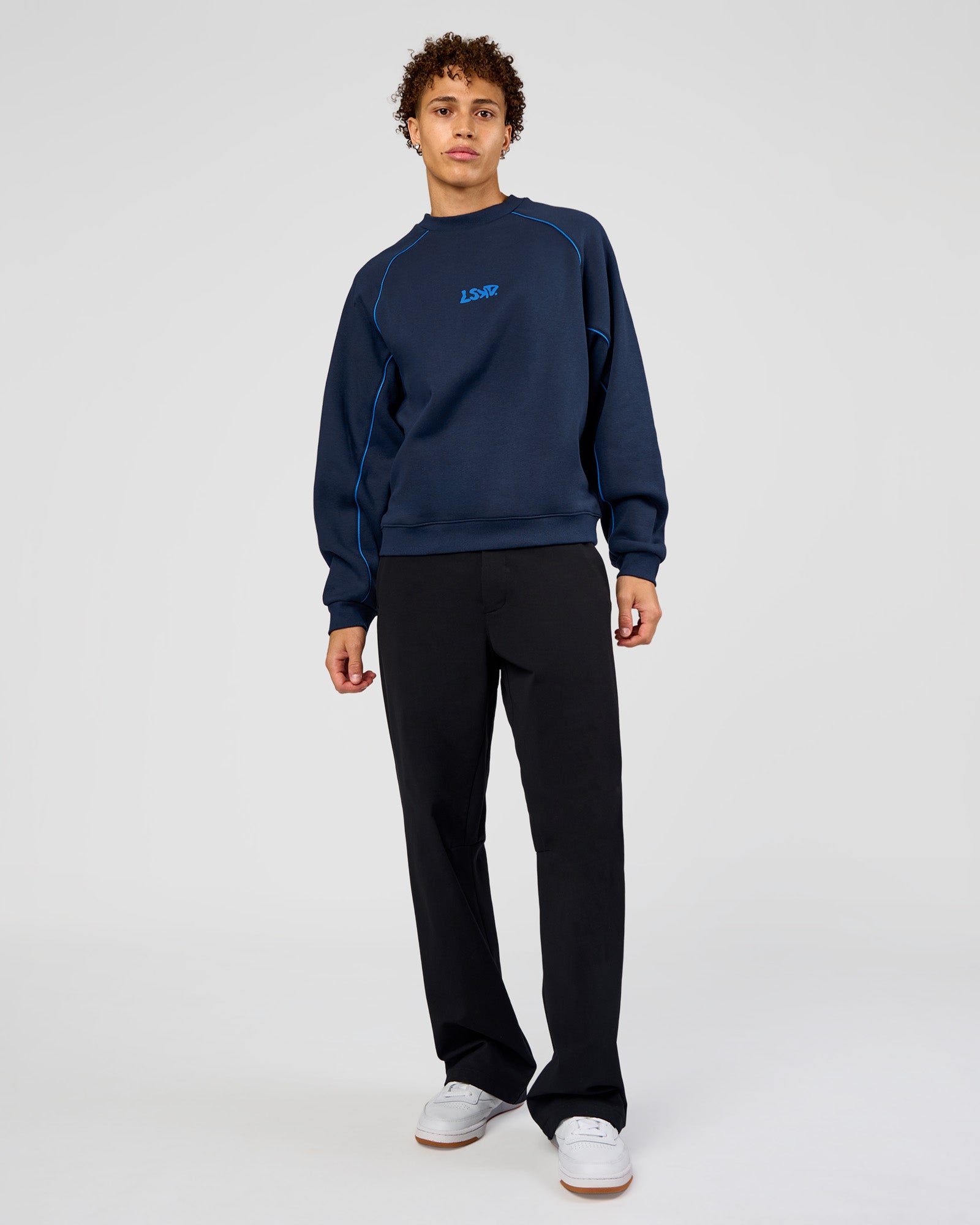 Axis Boxy Crew Sweater - Future Navy-Palace Blue | LSKD