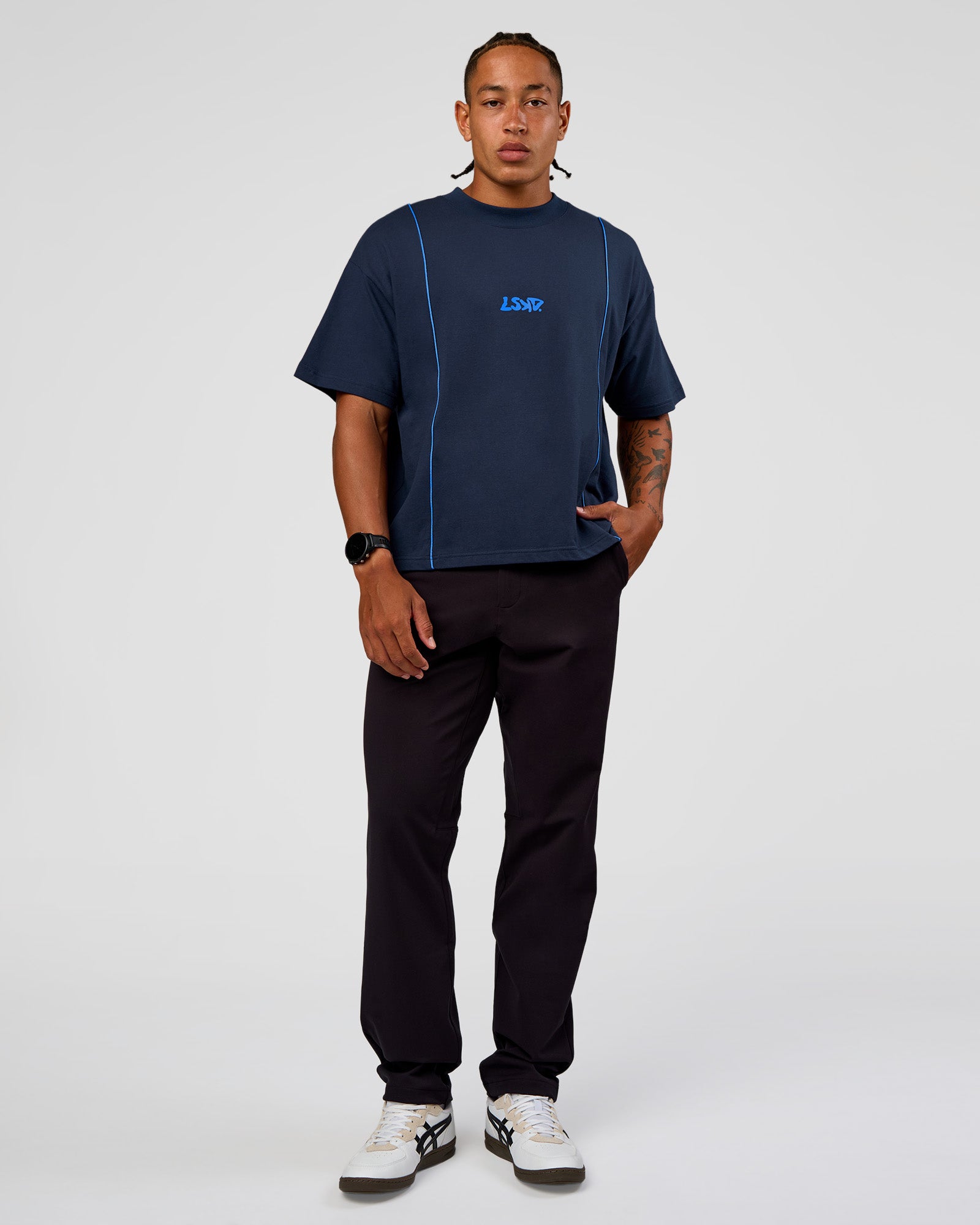 Axis Heavyweight Oversized Boxed Tee - Future Navy-Palace Blue | LSKD