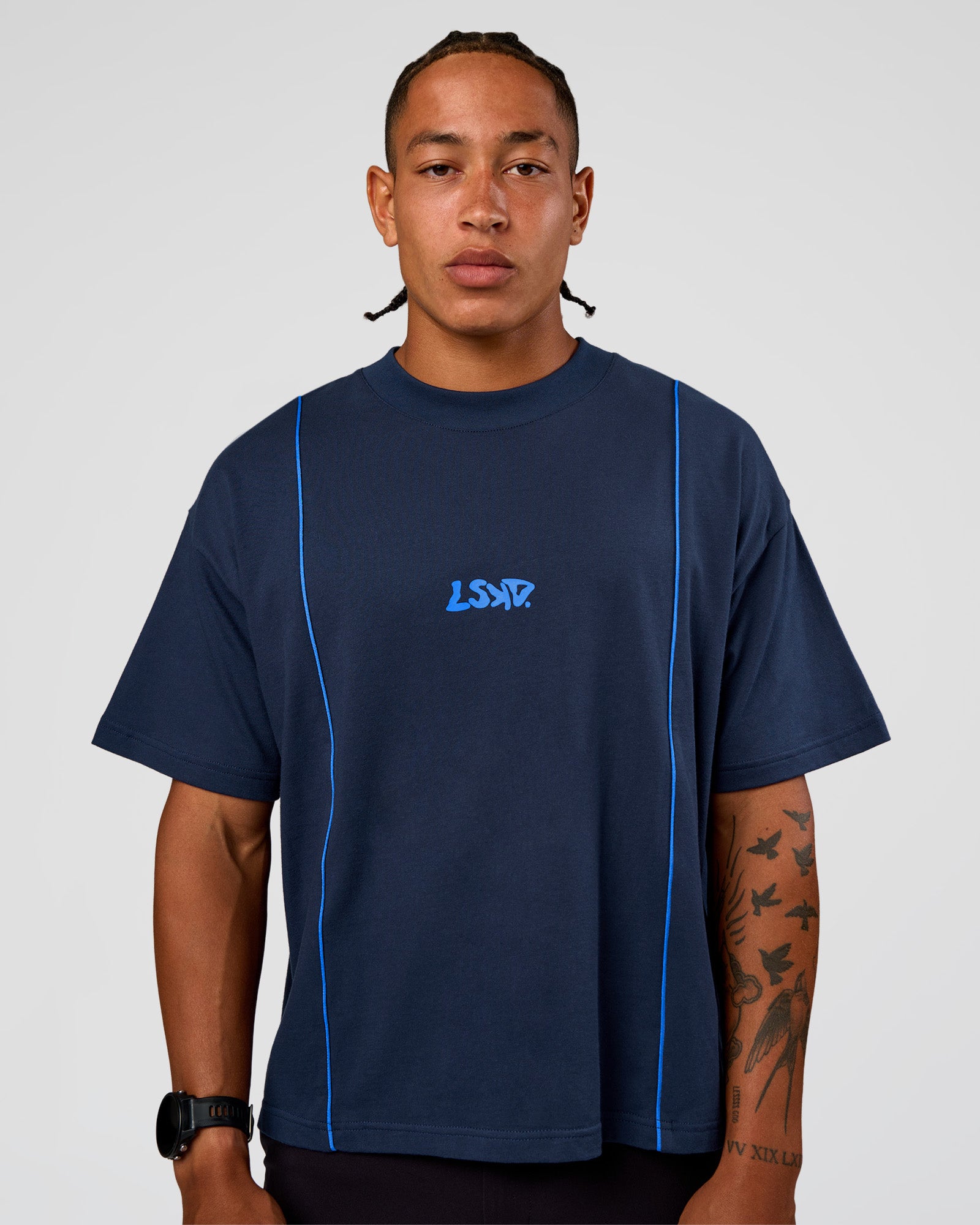 Axis Heavyweight Oversized Boxed Tee - Future Navy-Palace Blue | LSKD