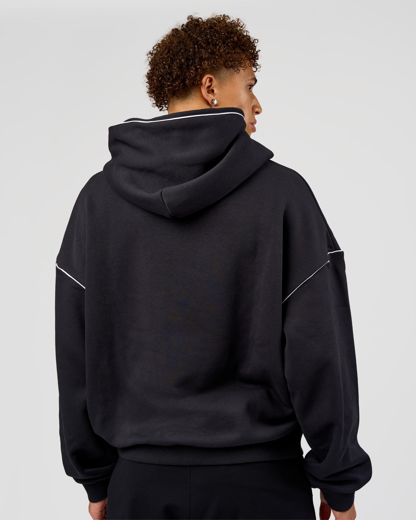 Axis Oversized Hoodie - Caviar-White | LSKD