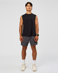Man wearing Base FLXCotton Tank Regular Fit -8cm - Black | Model:George | Size:M