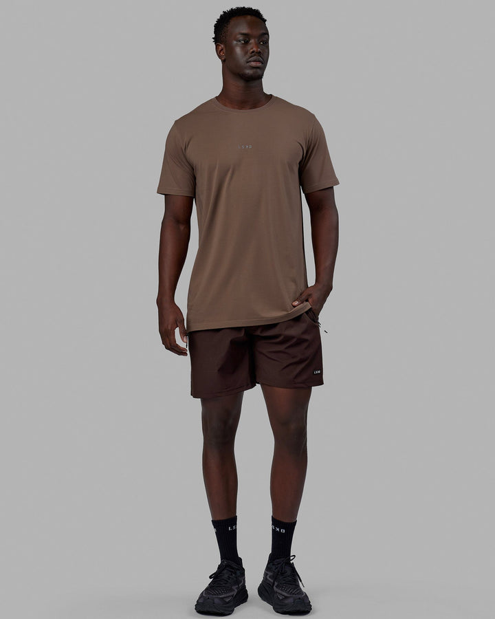 Man wearing Base FLXCotton Tee - Deep Taupe