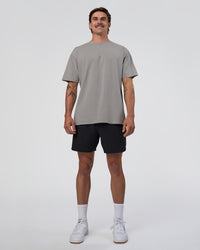 Man wearing Base FLXCotton Tee Oversized - Alloy Washed | Model:Konnor | Size:M