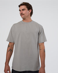 Man wearing Base FLXCotton Tee Oversized - Alloy Washed | Model:Konnor | Size:M