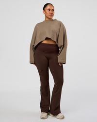 Woman wearing CF Street Surge Long Sleeve Tee - Taupe Ash | Model:Simmy | Size:M | Thumbnail Index: 2