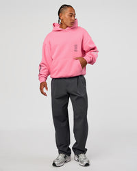 Man wearing CFT BNE 26 Unisex Oversized Hoodie - Candy Pink-Black | Model:Malebo | Size:M | Thumbnail Index: 6