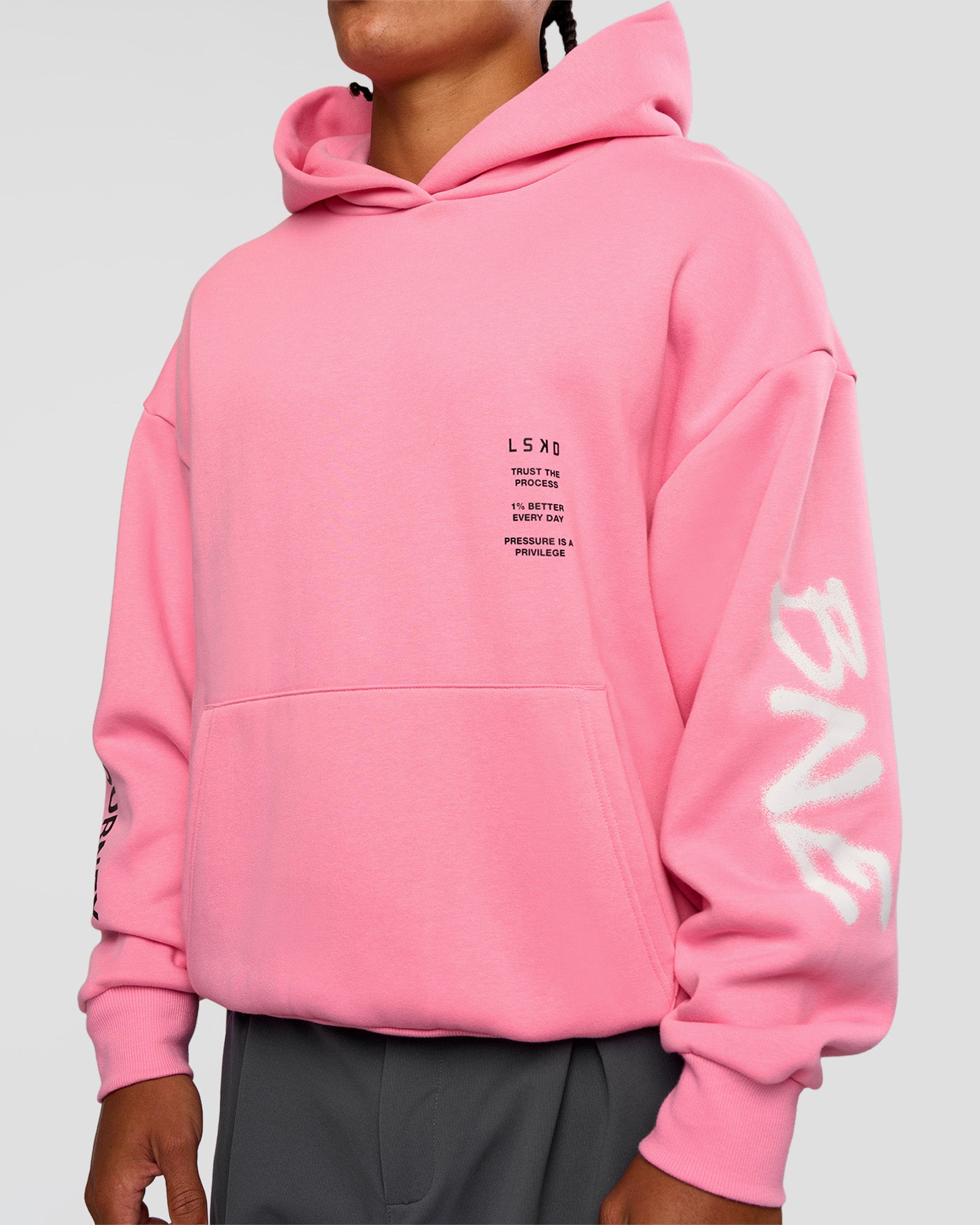CFT BNE 26 Unisex Oversized Hoodie - Candy Pink-Black | LSKD