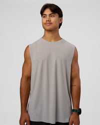 Man wearing Cadence MicroMotion Muscle Tank - Alloy-Carbon Green | Model:George | Size:M
