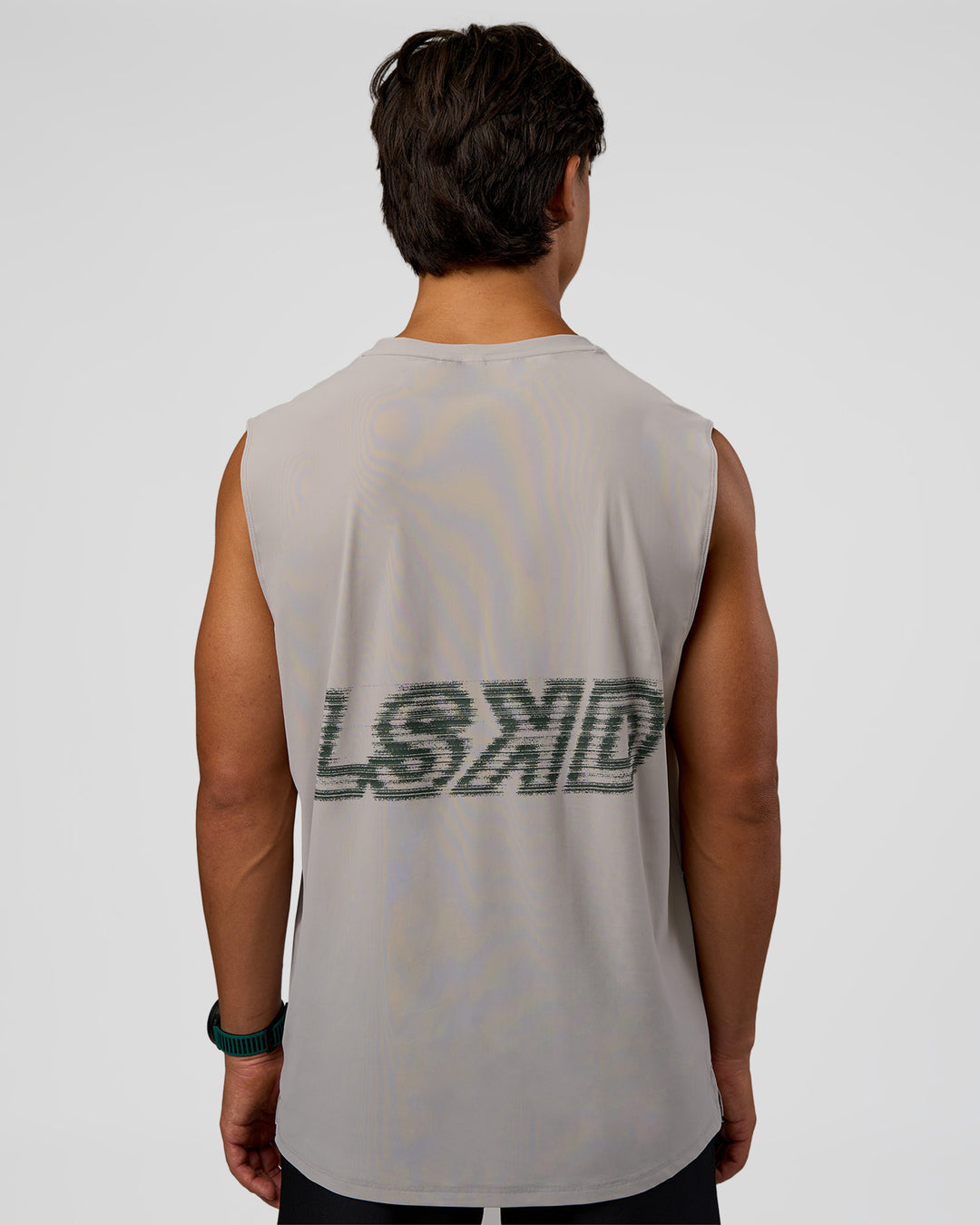 Man wearing Cadence MicroMotion Muscle Tank - Alloy-Carbon Green | Model:George | Size:M