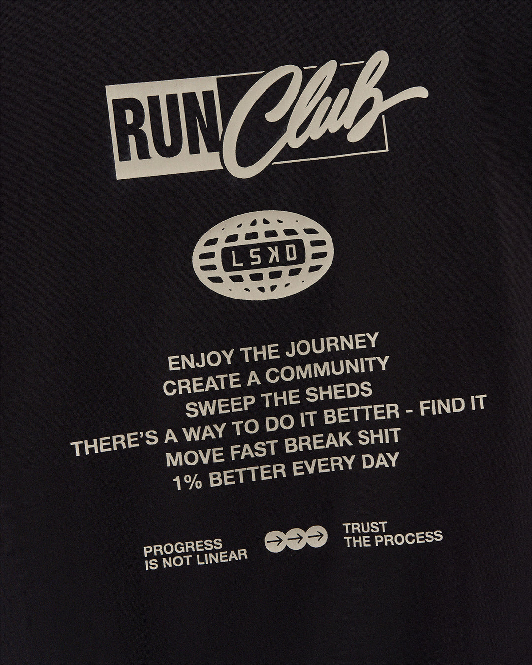 Man wearing Cadence Run Club Script Values Tank - Black-Alloy | Model:Malebo | Size:M