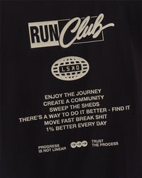 Man wearing Cadence Run Club Script Values Tank - Black-Alloy | Model:Malebo | Size:M