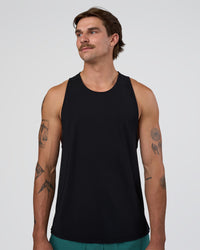 Man wearing Cadence Swift Tank - Black | Model:Konnor | Size:M