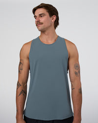 Man wearing Cadence Swift Tank - Blue Mirage | Model:Konnor | Size:M