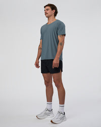 Man wearing Cadence Swift Tee - Blue Mirage | Model:Konnor | Size:M