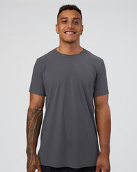 Man wearing Cadence Tee - Dark Storm | Model:Daarian | Size:M