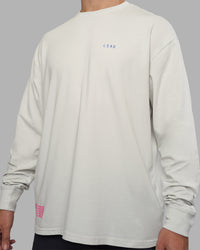 Man wearing Cali FLXCotton Oversized Long Sleeve Tee - Digital Mist Washed | Model:Jaiden | Size:M