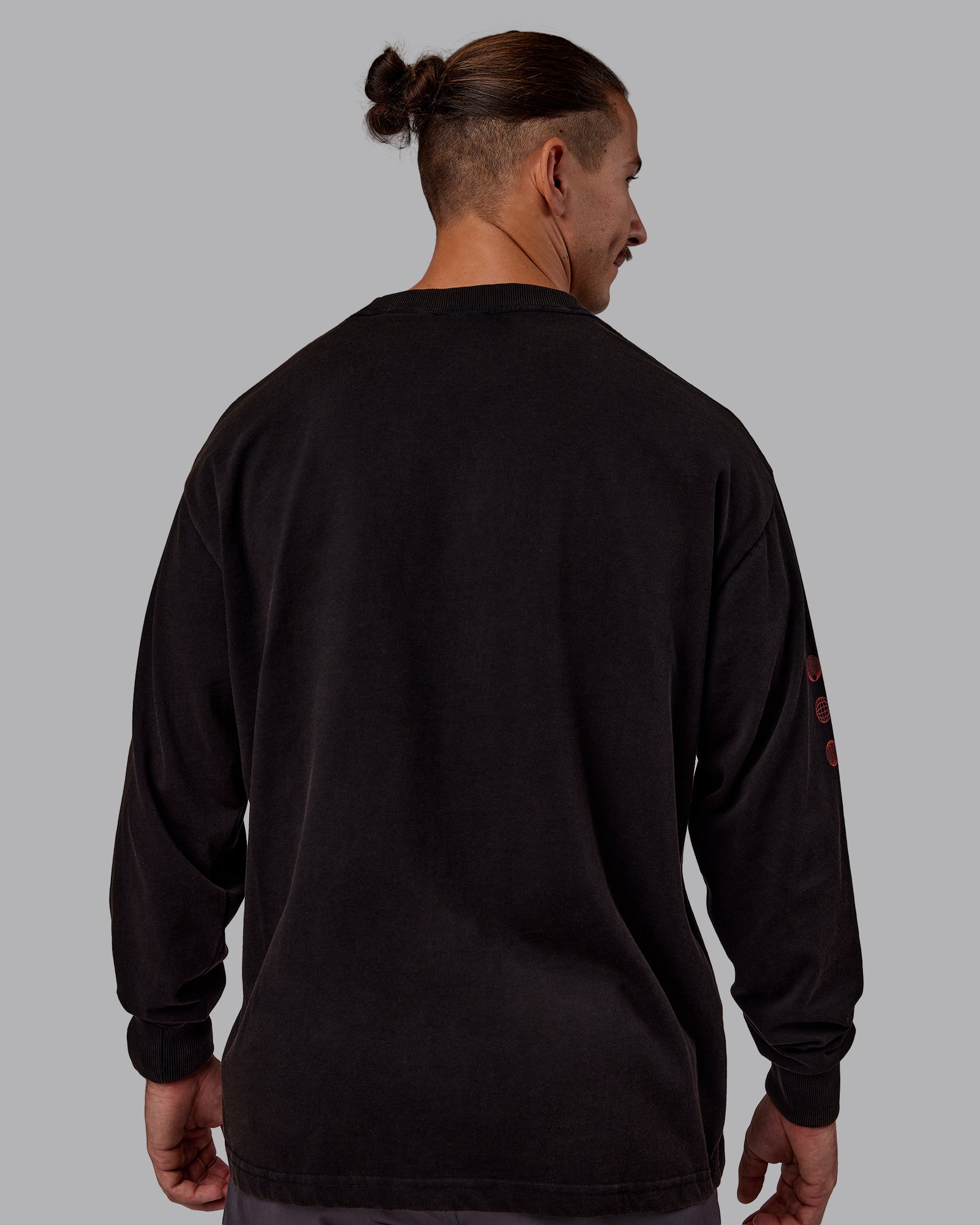 Chrome Washed Heavyweight Oversized Long Sleeve Tee - Black-Ultra