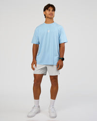 Man wearing Everyday Elevation FLXCotton Oversized Tee - Open Air-Off White | Model:George | Size:M