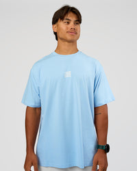 Man wearing Everyday Elevation FLXCotton Oversized Tee - Open Air-Off White | Model:George | Size:M
