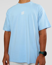 Man wearing Everyday Elevation FLXCotton Oversized Tee - Open Air-Off White | Model:George | Size:M