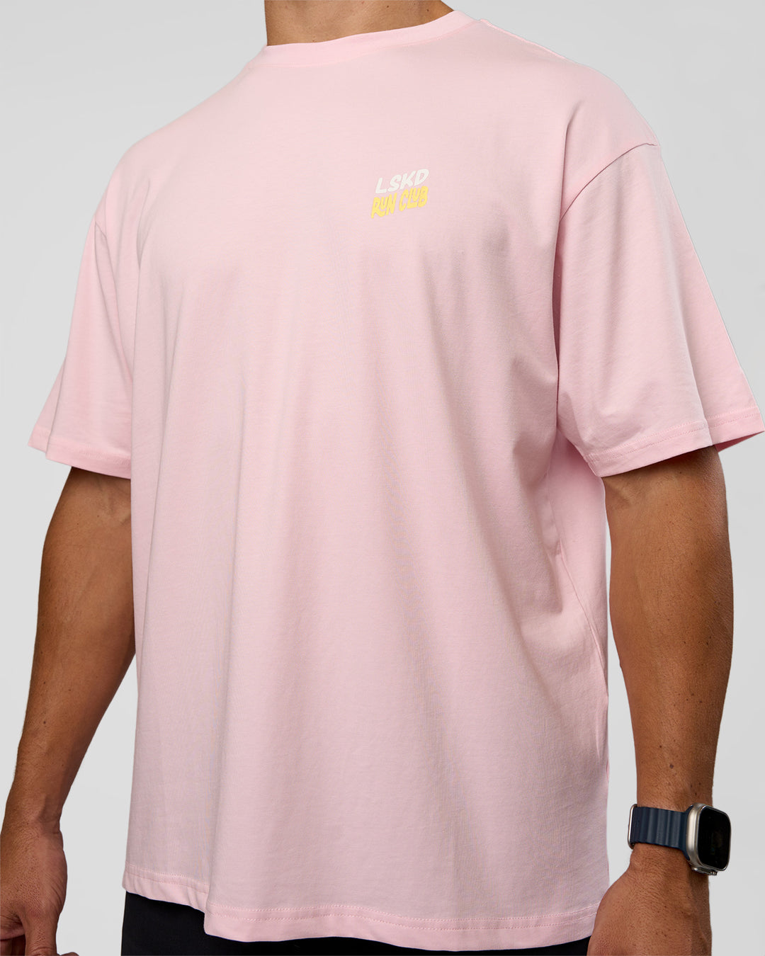 Man wearing Grace Grove FLXCotton Oversize Tee - Marshmallow | Model:Jaiden | Size:M