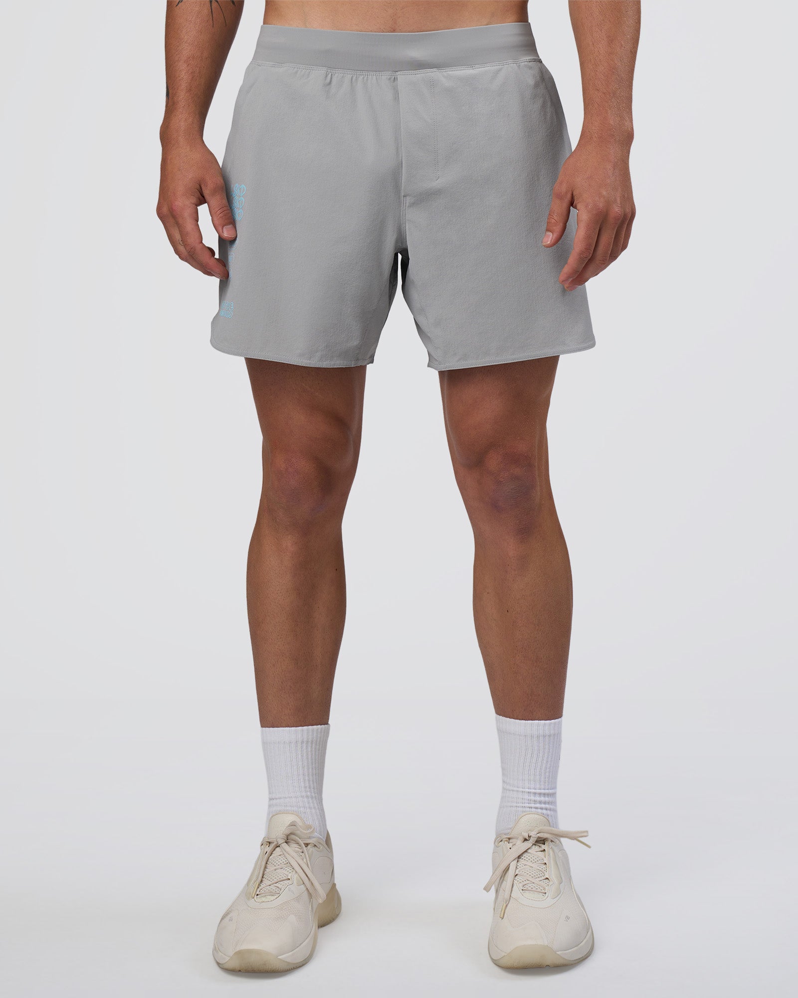 Man wearing Lift 6" Short - Alloy-Baltic Sea | Model:Konnor | Size:M