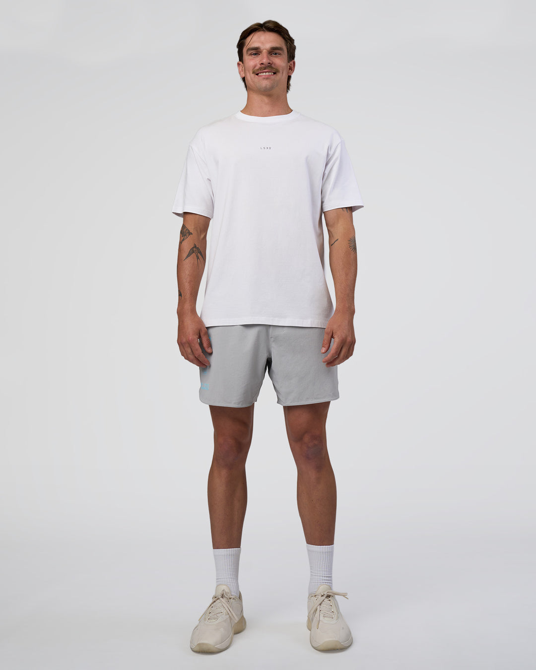 Man wearing Lift 6" Short - Alloy-Baltic Sea | Model:Konnor | Size:M