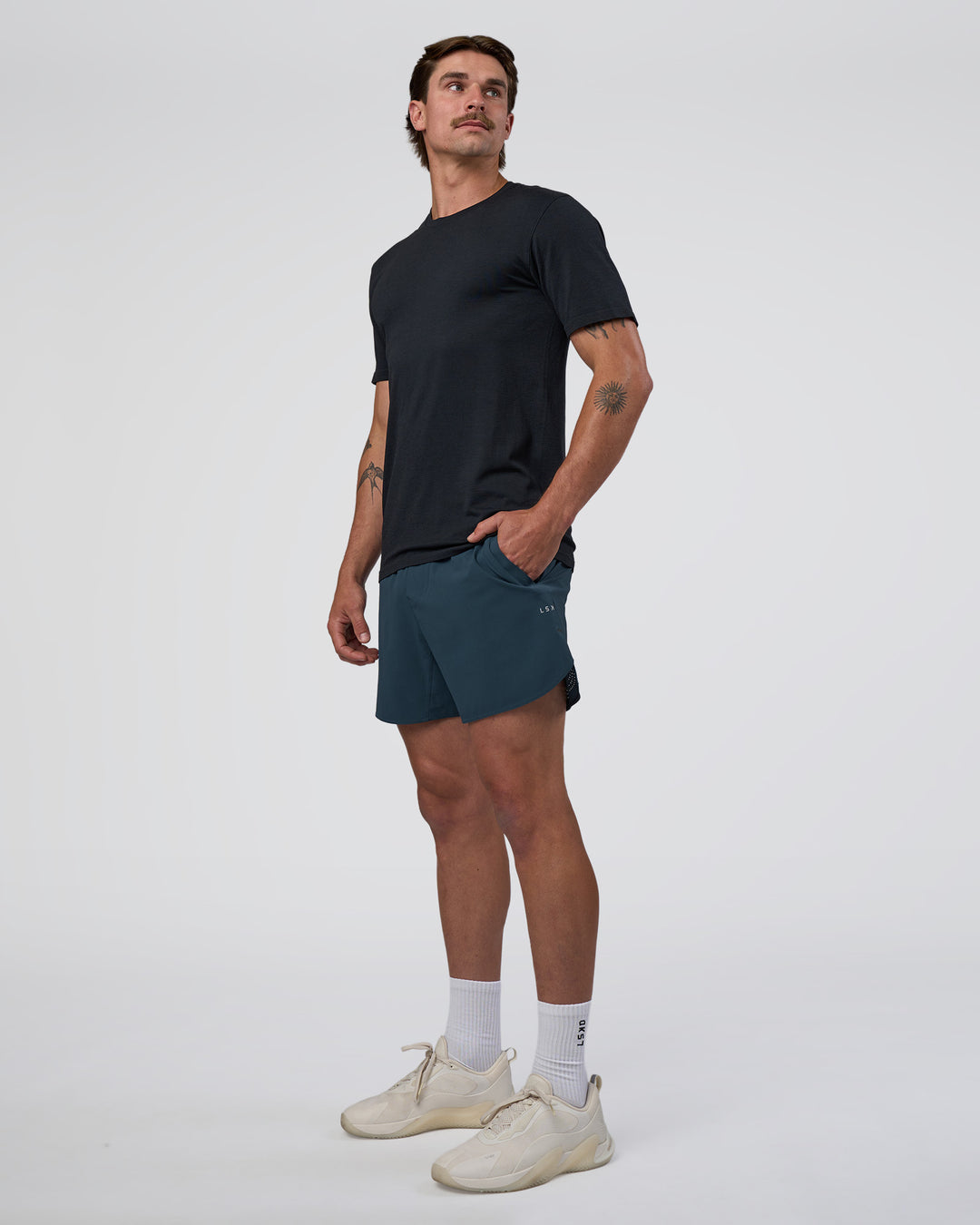 Man wearing Lift 6" Short - Night Sea | Model:Konnor | Size:M