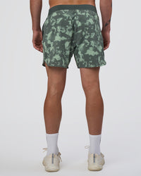 Man wearing Lift 6" Short - Washed Camo Carbon | Model:Konnor | Size:M