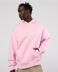 Man wearing Love The Journey Unisex Oversized Hoodie - Marshmallow-White | Model:Okello | Size:M