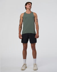 Man wearing AeroFLX+ Seamless Tank - Graphite/Graphite | Model:Konnor | Size:M